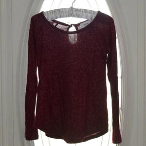 Girls Size S (6/7) Old Navy Light Weight Burgundy Maroon Sweater